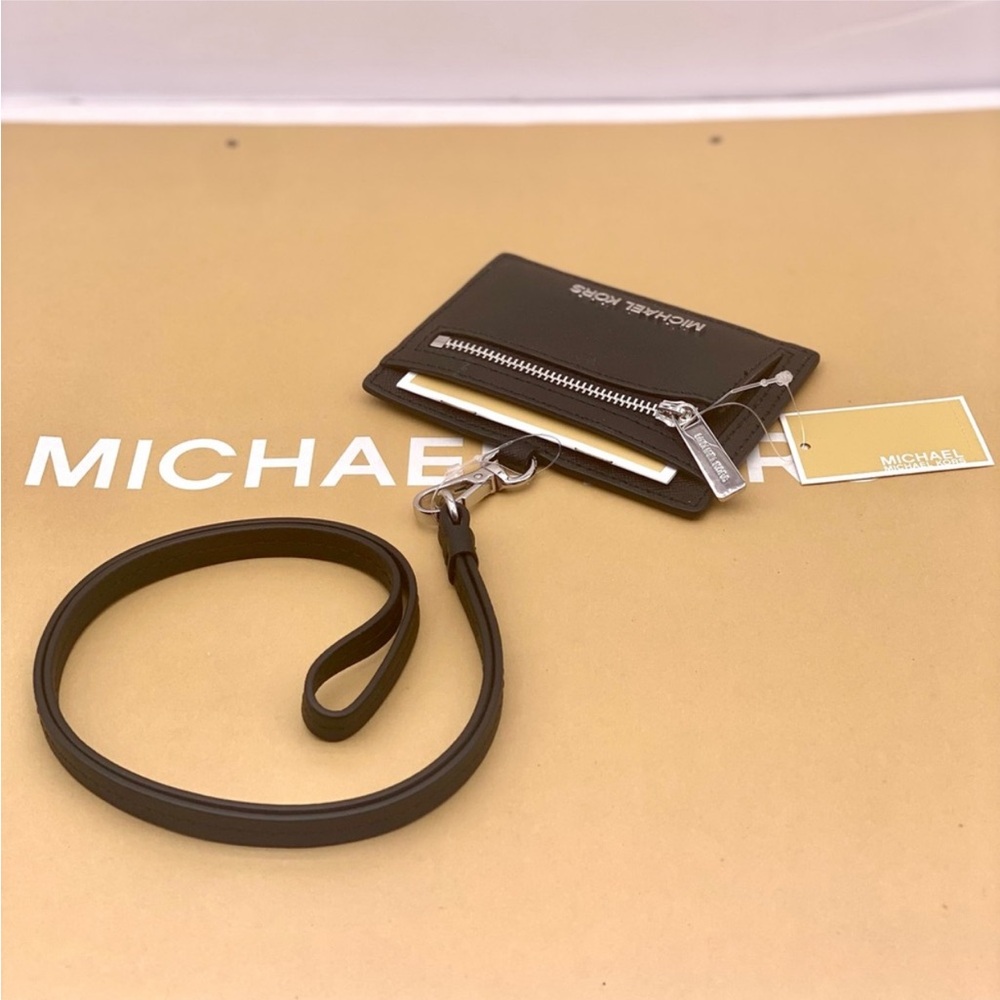 Michael Kors Black Card Holder Wallet Lanyard - Picture 7 of 10
